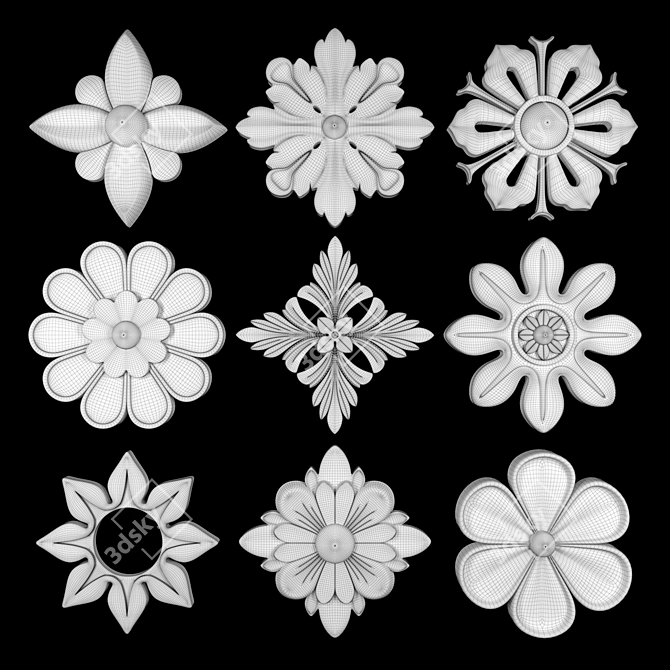 Ornamental Element Pack Set 15 3D model image 5