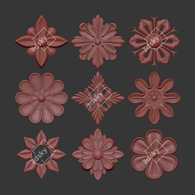 Ornamental Element Pack Set 15 3D model image 7
