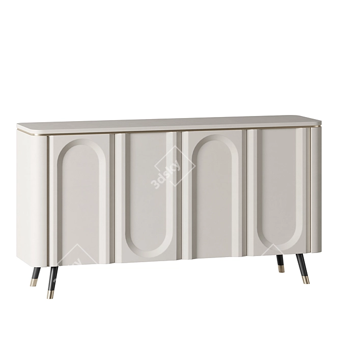 Curved Front Buffet Cabinet 3D model image 9