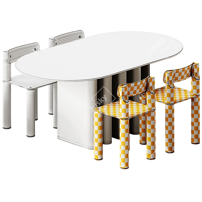 Modern Dining Set: TAVOLO2 Table & SILO Chair 3D model image 6
