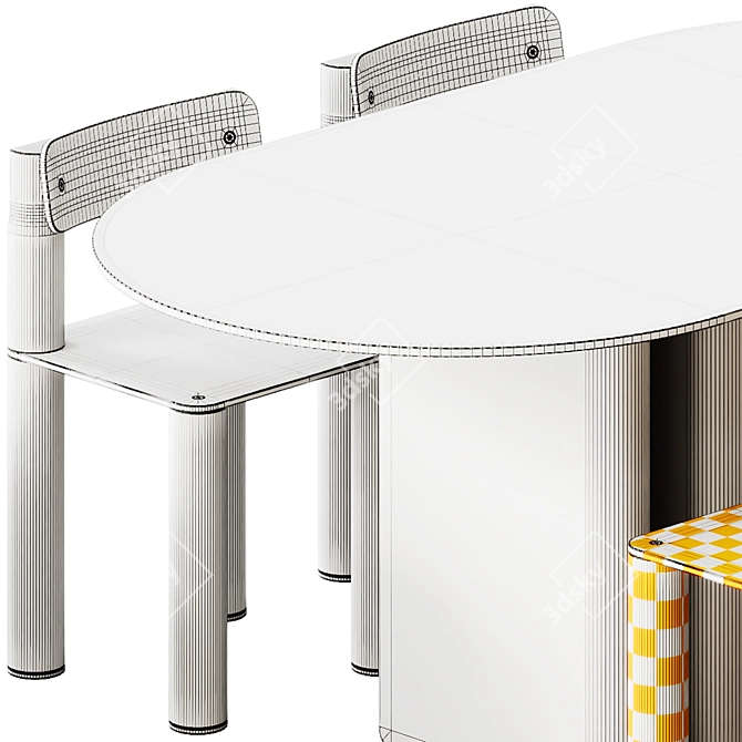 Modern Dining Set: TAVOLO2 Table & SILO Chair 3D model image 7