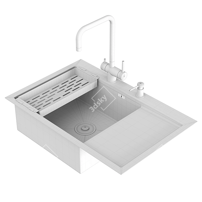 Gerhans Stainless Steel Kitchen Sink 3D model image 34