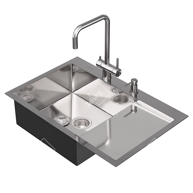 Gerhans Stainless Steel Kitchen Sink 3D model image 36