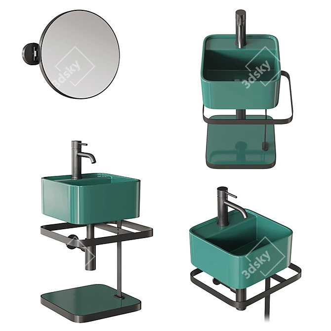 Les Petites Vanity Unit & Washbasin 3D model image 1