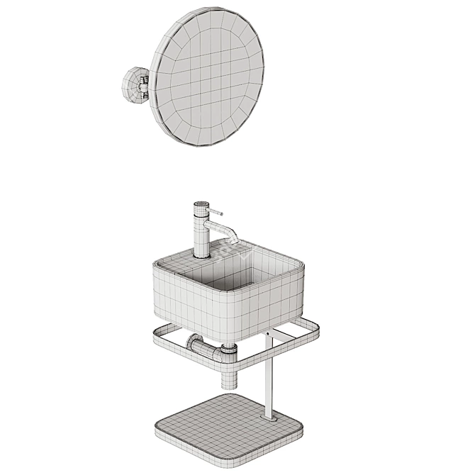 Les Petites Vanity Unit & Washbasin 3D model image 5