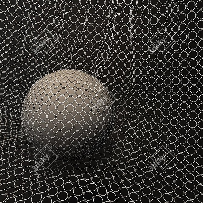 Metal Mesh Fabric PBR Textures 3D model image 2