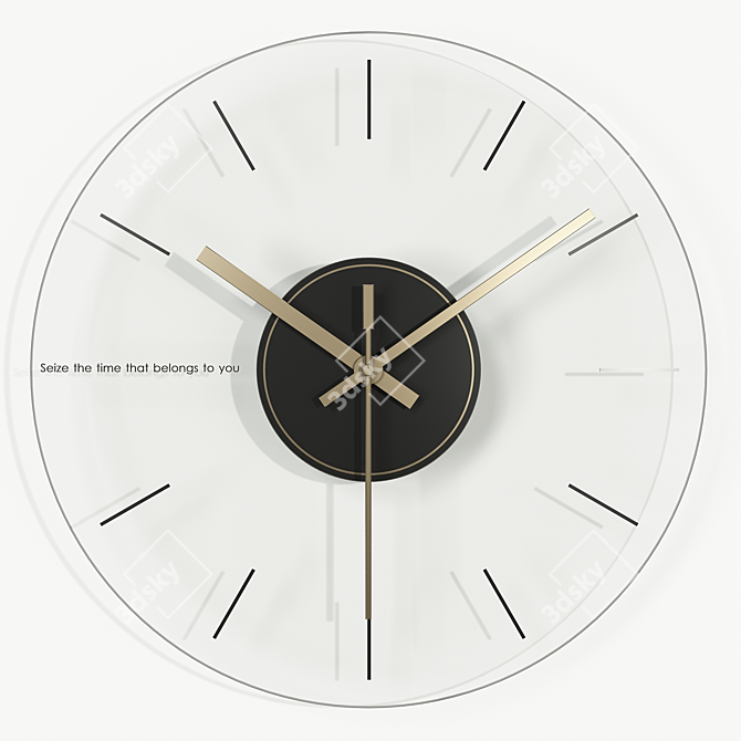 12" Glass Wall Clock AliExpress 3D model image 3