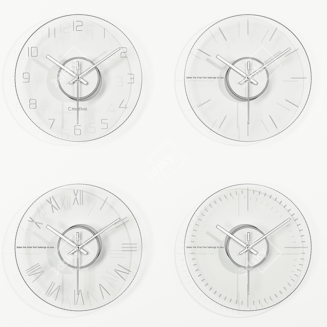 12" Glass Wall Clock AliExpress 3D model image 6