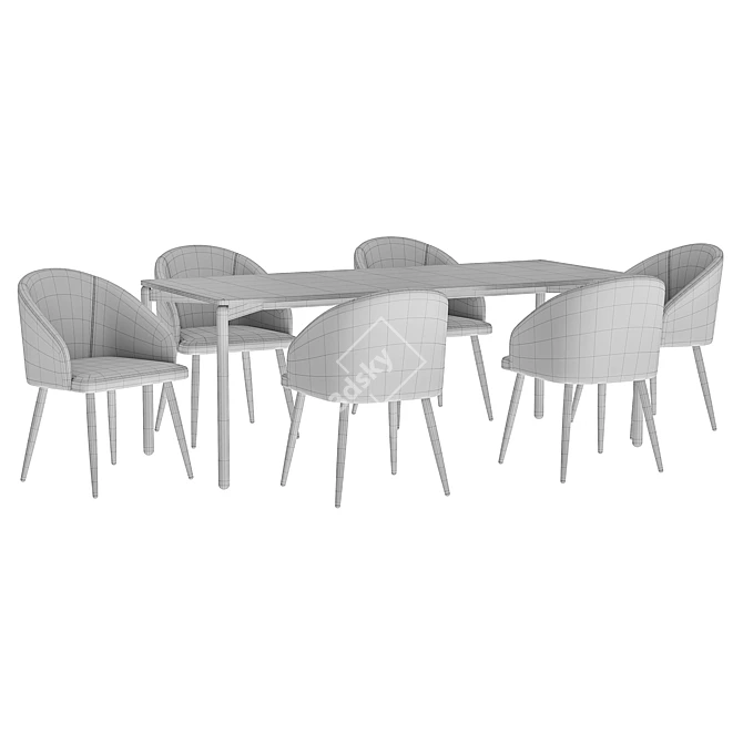 Modern Dining Chair and Table 3D model image 5