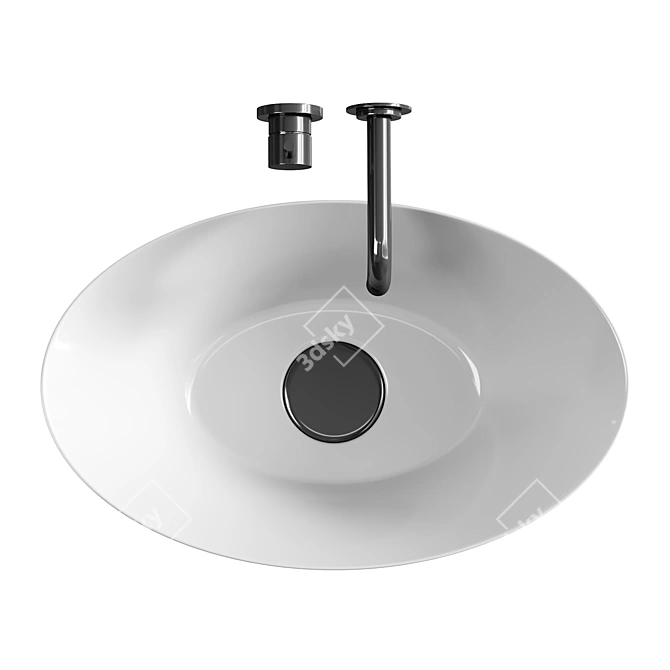 Elegant Evora Washbasin: Exquisite Design 3D model image 2