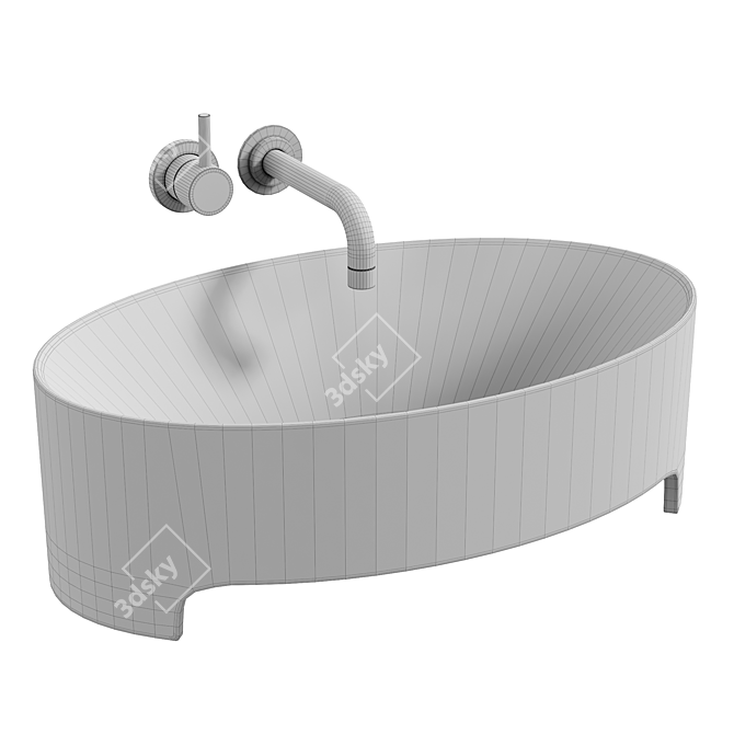 Elegant Evora Washbasin: Exquisite Design 3D model image 3