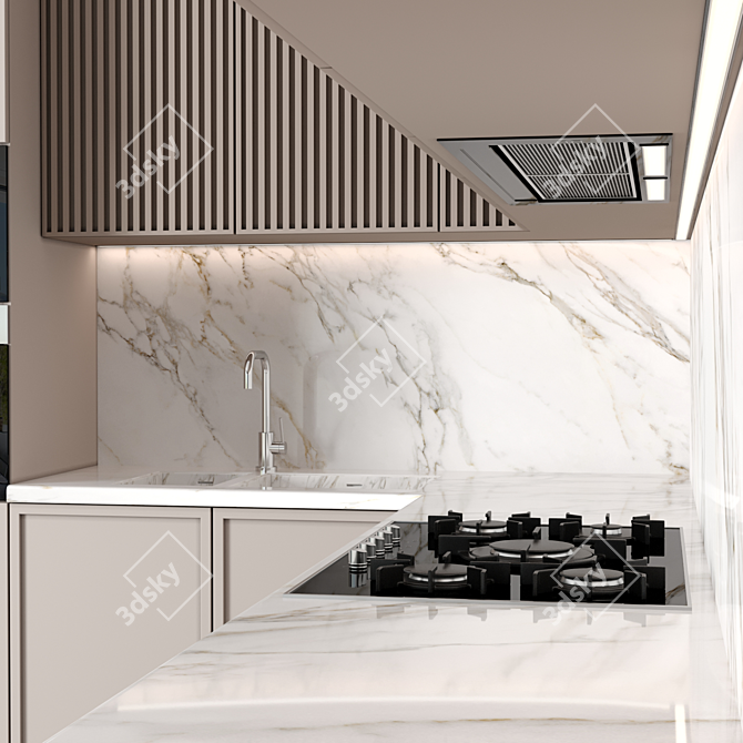 Modern Kitchen 3D Model Set 3D model image 5