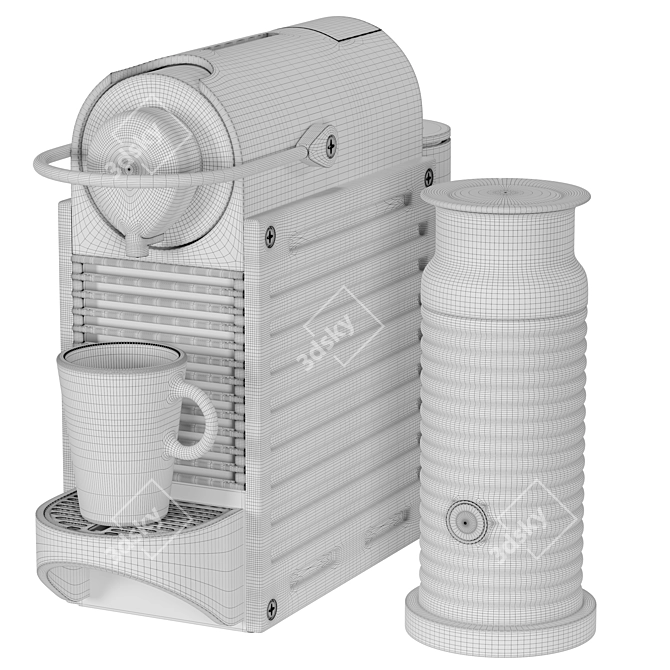 Compact Nespresso Pixie Coffee Maker 3D model image 4