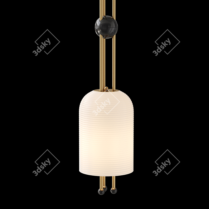 Elegant Dome Glass Floor Lamp 3D model image 2