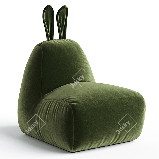 Bunny Big Velvet Beanbag Chair 3D model image 3