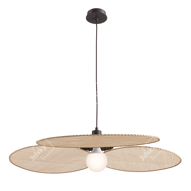 Rattan Canopée Ceiling Lights 3D model image 2