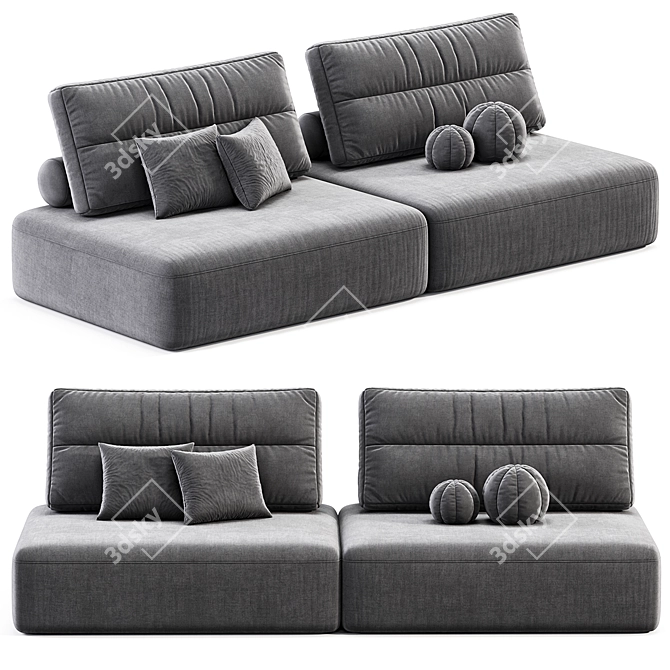 Saba Italia Modular Sectional Sofa 3D model image 3