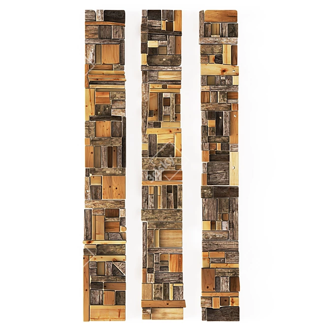 Modern Wood Panel Texture Set 3D model image 2