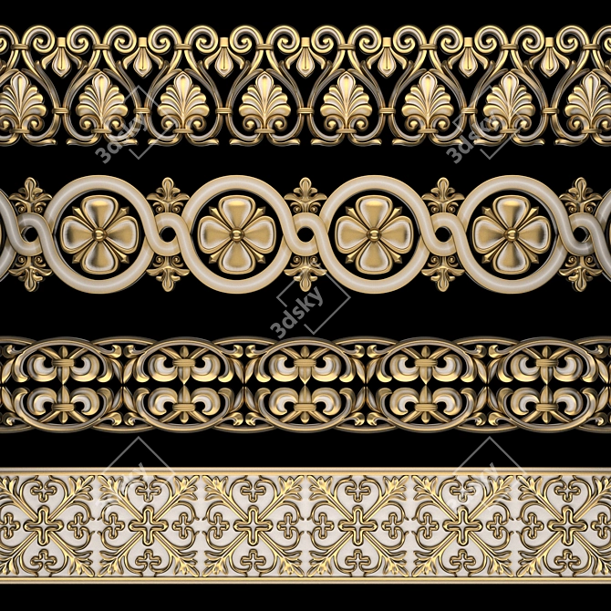 Elegant Path Ornament Pack 3D model image 2