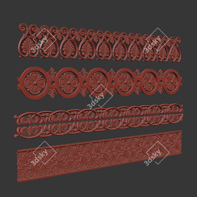 Elegant Path Ornament Pack 3D model image 6