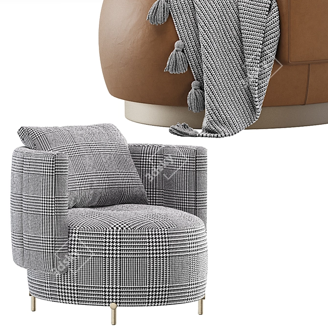 Minotti Torii Bold Armchair: Modern Elegance 3D model image 5