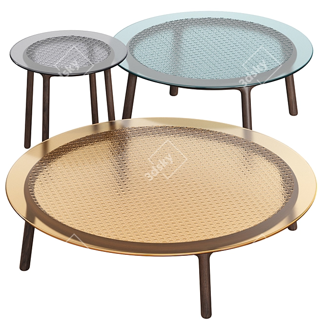Cannage Fiam Italia Glass Coffee Table 3D model image 1