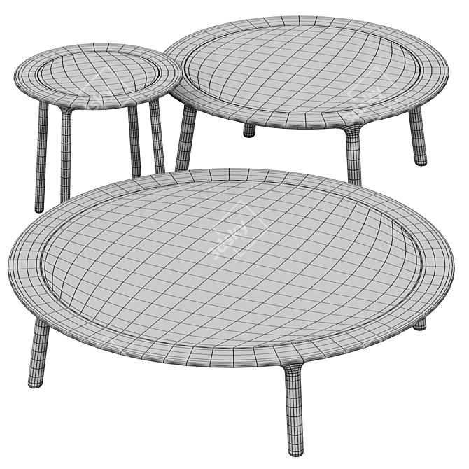 Cannage Fiam Italia Glass Coffee Table 3D model image 4