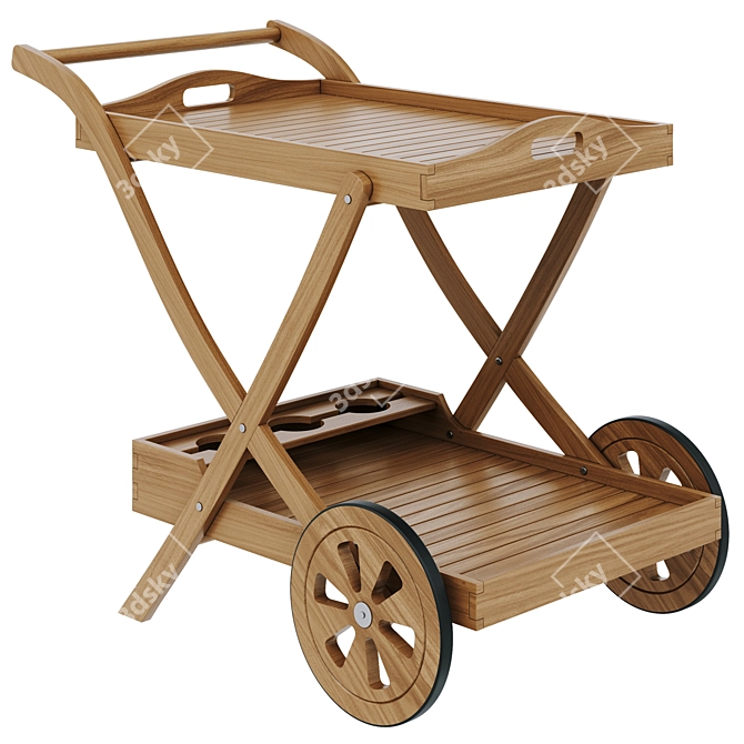 Elegant Outdoor Cart for Entertaining 3D model image 1