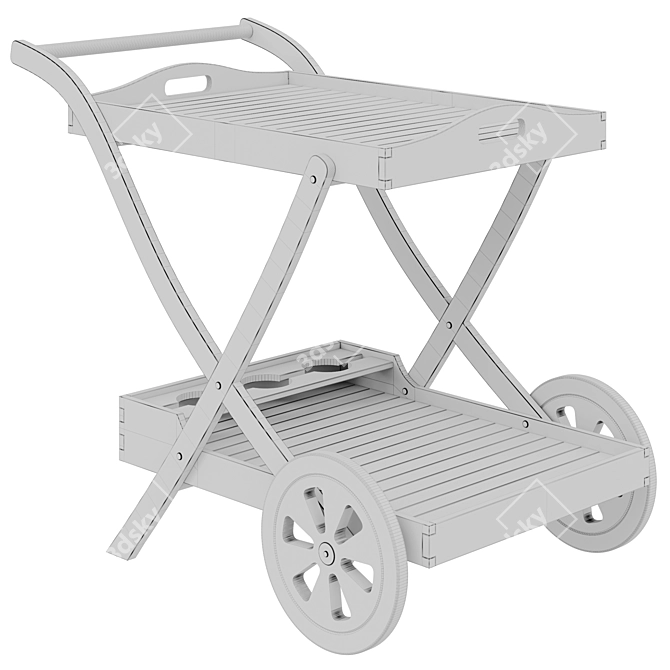 Elegant Outdoor Cart for Entertaining 3D model image 3