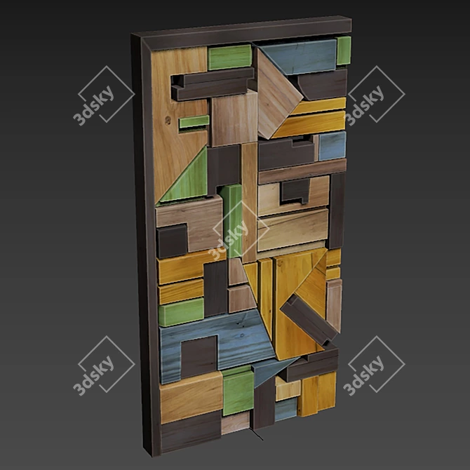 High-Quality Wood Panel Texture 3D model image 4