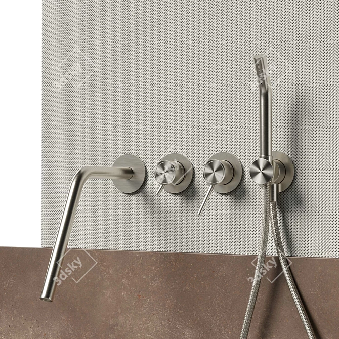 Modern Mina Bathroom Faucet Collection 3D model image 2