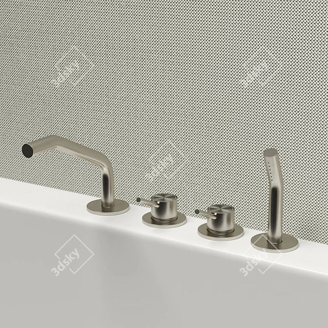 Modern Mina Bathroom Faucet Collection 3D model image 5