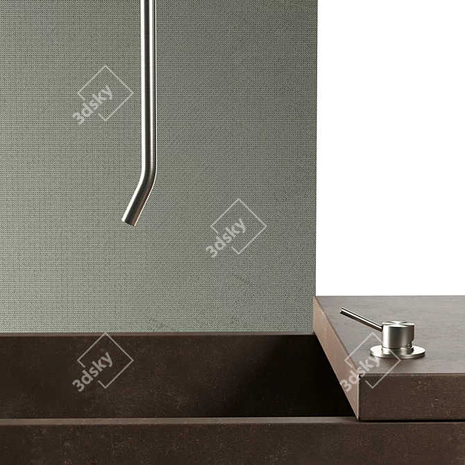 Modern Mina Bathroom Faucet Collection 3D model image 6