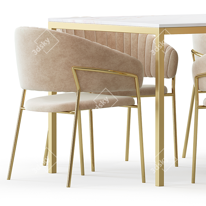 Modern Pisa Chair and Table 3D model image 2