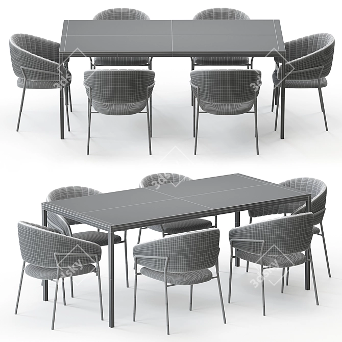 Modern Pisa Chair and Table 3D model image 3