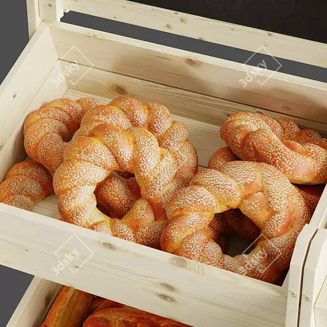 3-Tier Wooden Crate Display Stand 3D model image 10