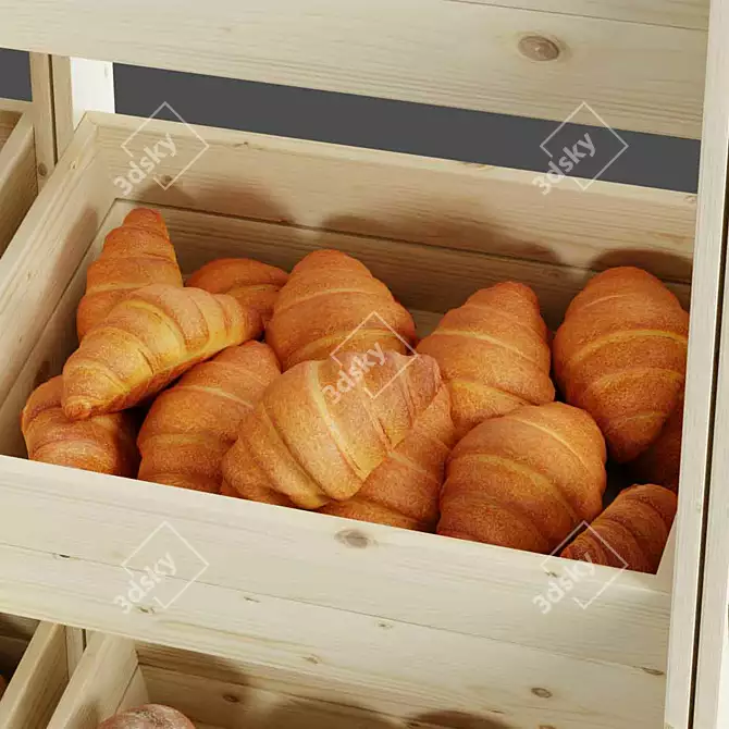 3-Tier Wooden Crate Display Stand 3D model image 12