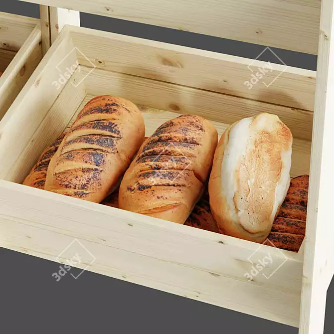 3-Tier Wooden Crate Display Stand 3D model image 7
