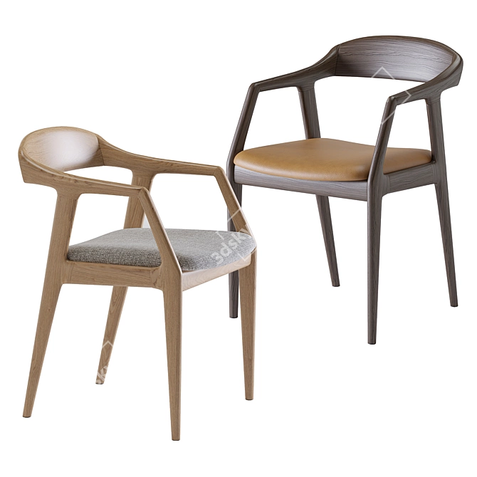 Elegant Sapporo Barstool Set 3D model image 5