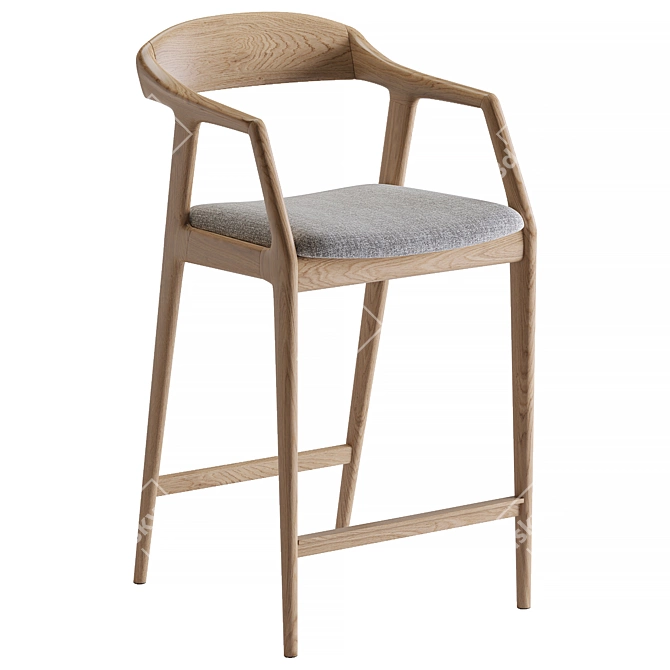 Elegant Sapporo Barstool Set 3D model image 8
