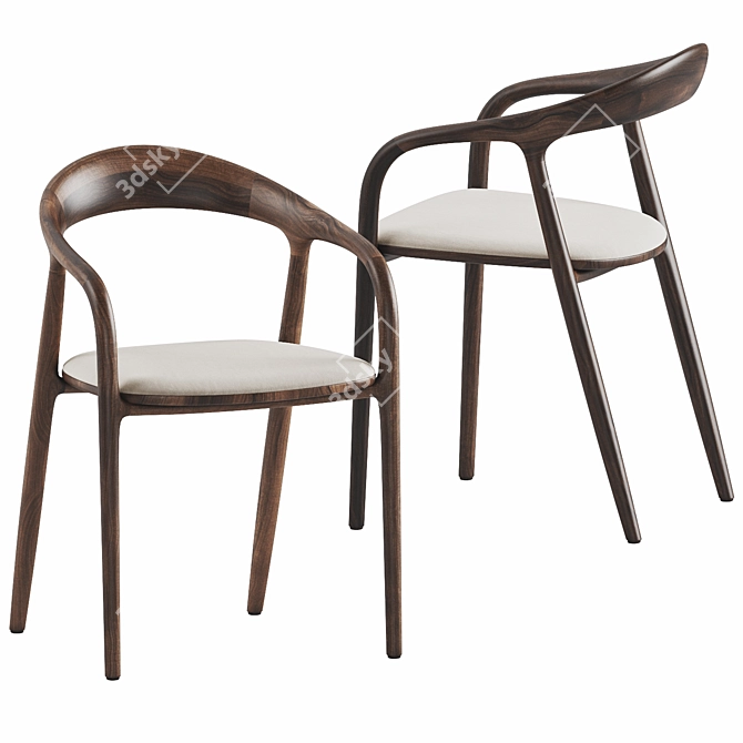 Elegant Neva Chair with Velvet 3D model image 1