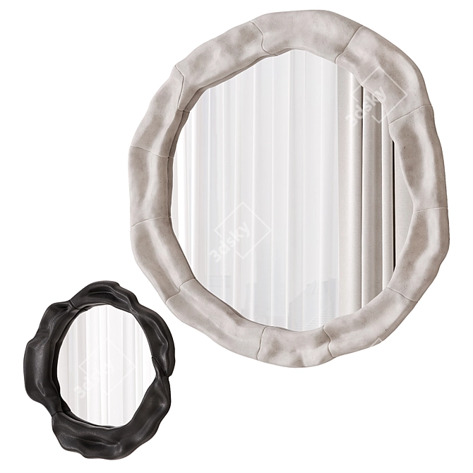 Handcrafted Ceramic Mirror Set 3D model image 18