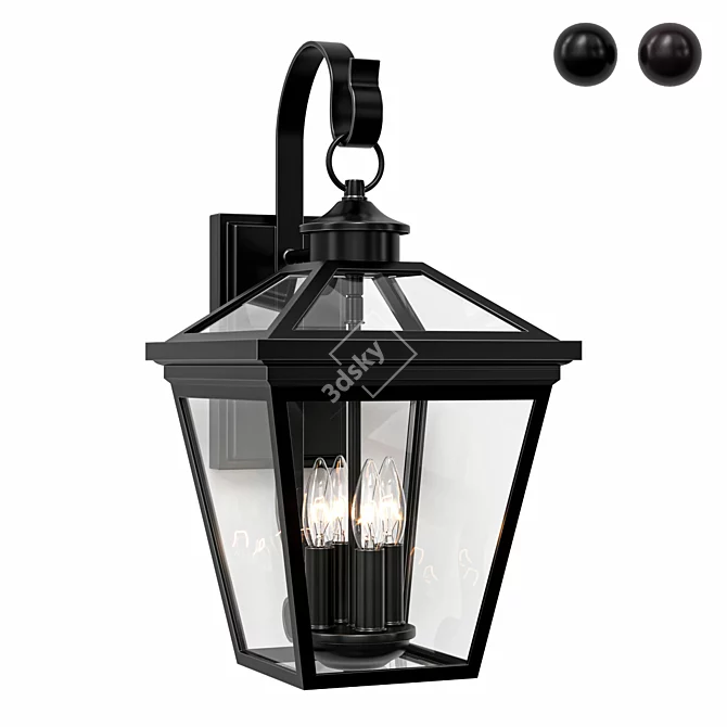 Modern Outdoor Hanging Wall Sconce 3D model image 1