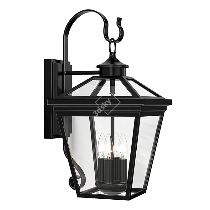 Modern Outdoor Hanging Wall Sconce 3D model image 2