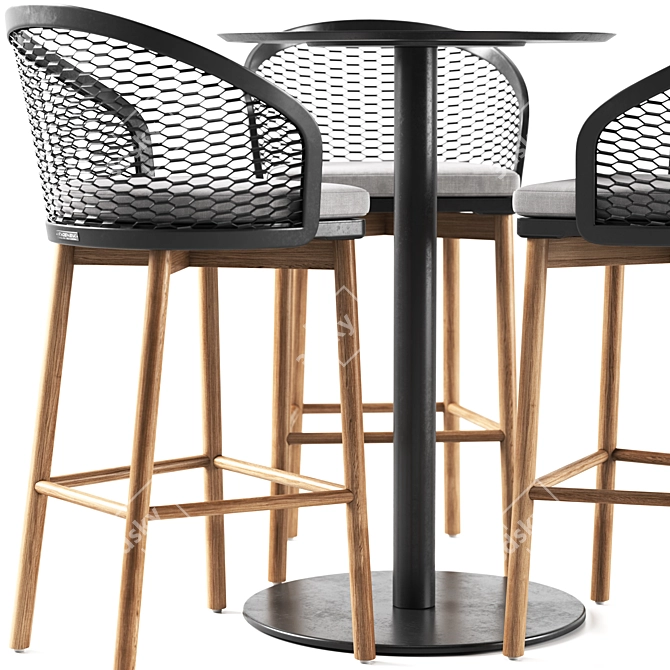  Italian Design Table Stool Combo 3D model image 2