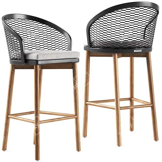  Italian Design Table Stool Combo 3D model image 5