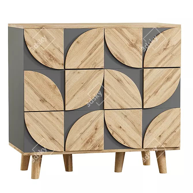 Modern-1 Grey Accent Chest 3D model image 1