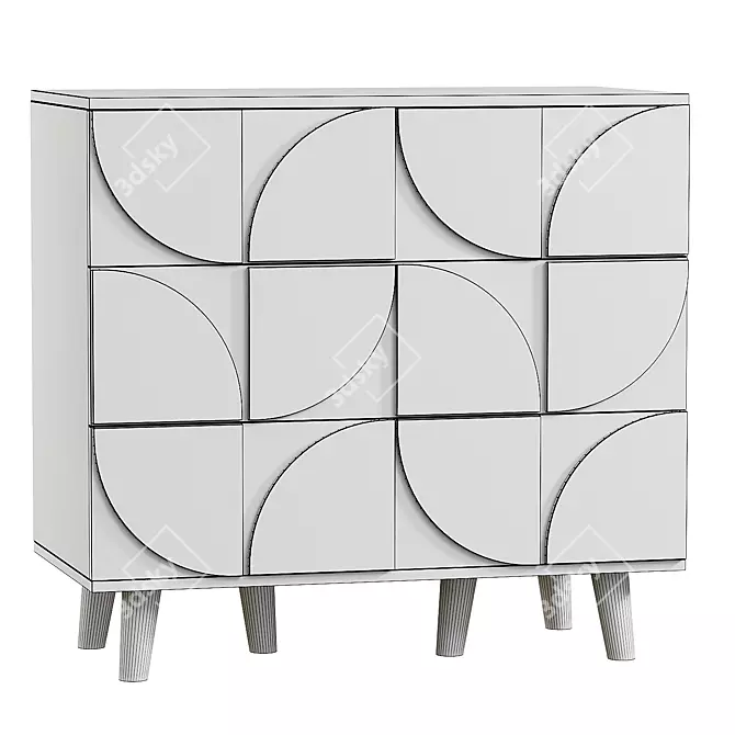 Modern-1 Grey Accent Chest 3D model image 2