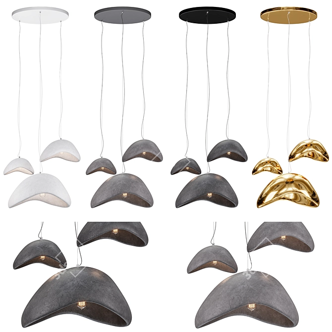 Modern Chandelier with Artistic Design 3D model image 3