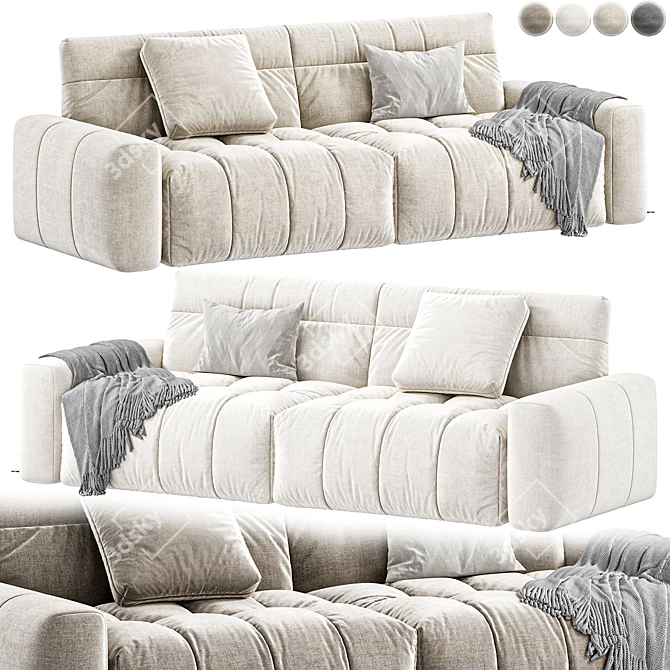 Modern Solid Pine Sofa, 2015 3D model image 2